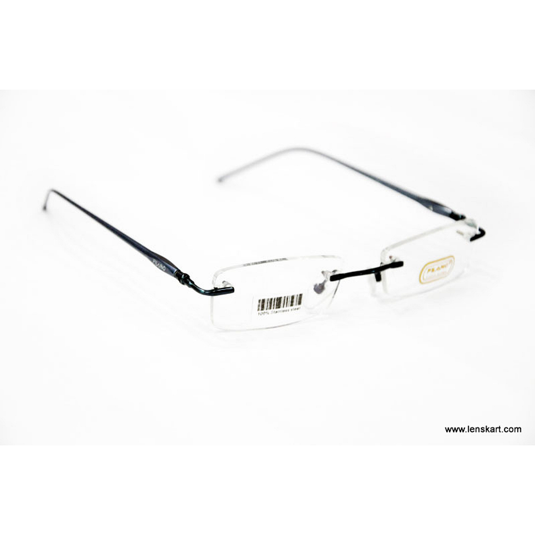 BRANDED Light Gray Rimless Rectangle left side