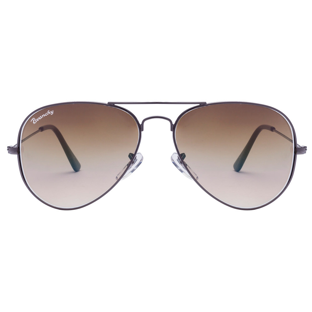 BRANDED Mid Gunmetal Full Rim Aviator left side