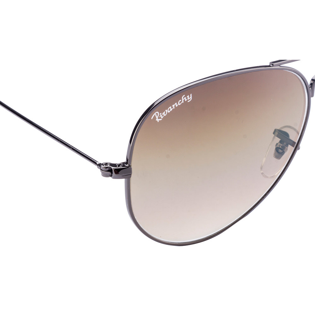 BRANDED Mid Gunmetal Full Rim Aviator left side