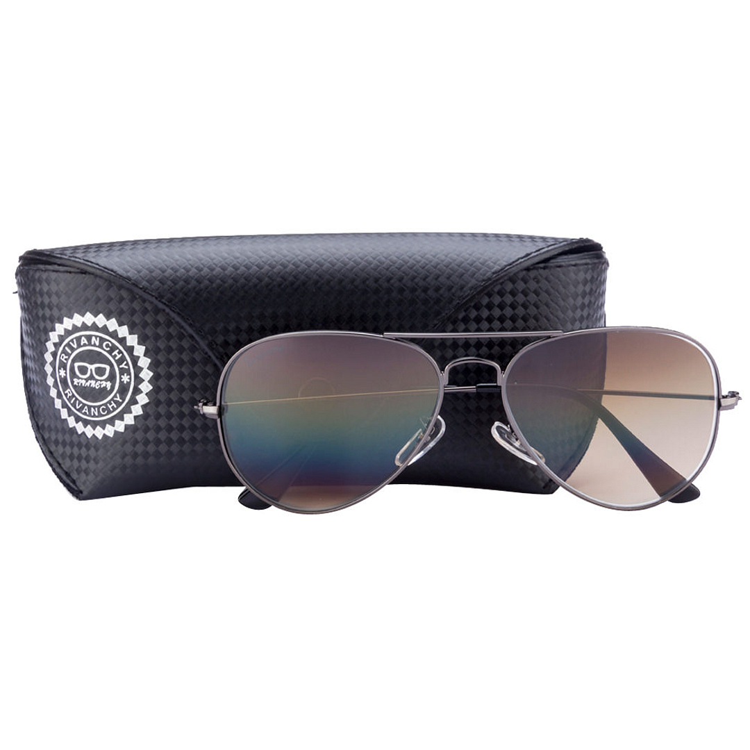 BRANDED Mid Gunmetal Full Rim Aviator right side