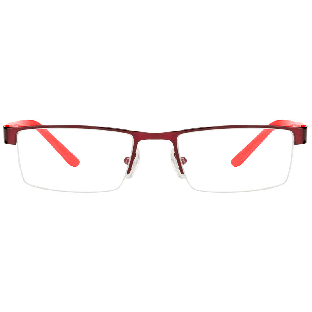 Buy Maroon Red Half Rim Rectangle Vincent Chase SLEEK STEEL VC
