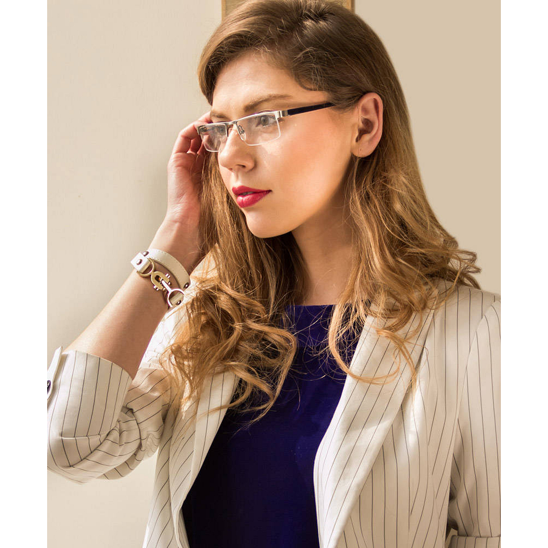 Vincent Chase Online Mid Gunmetal Half Rim Rectangle right side