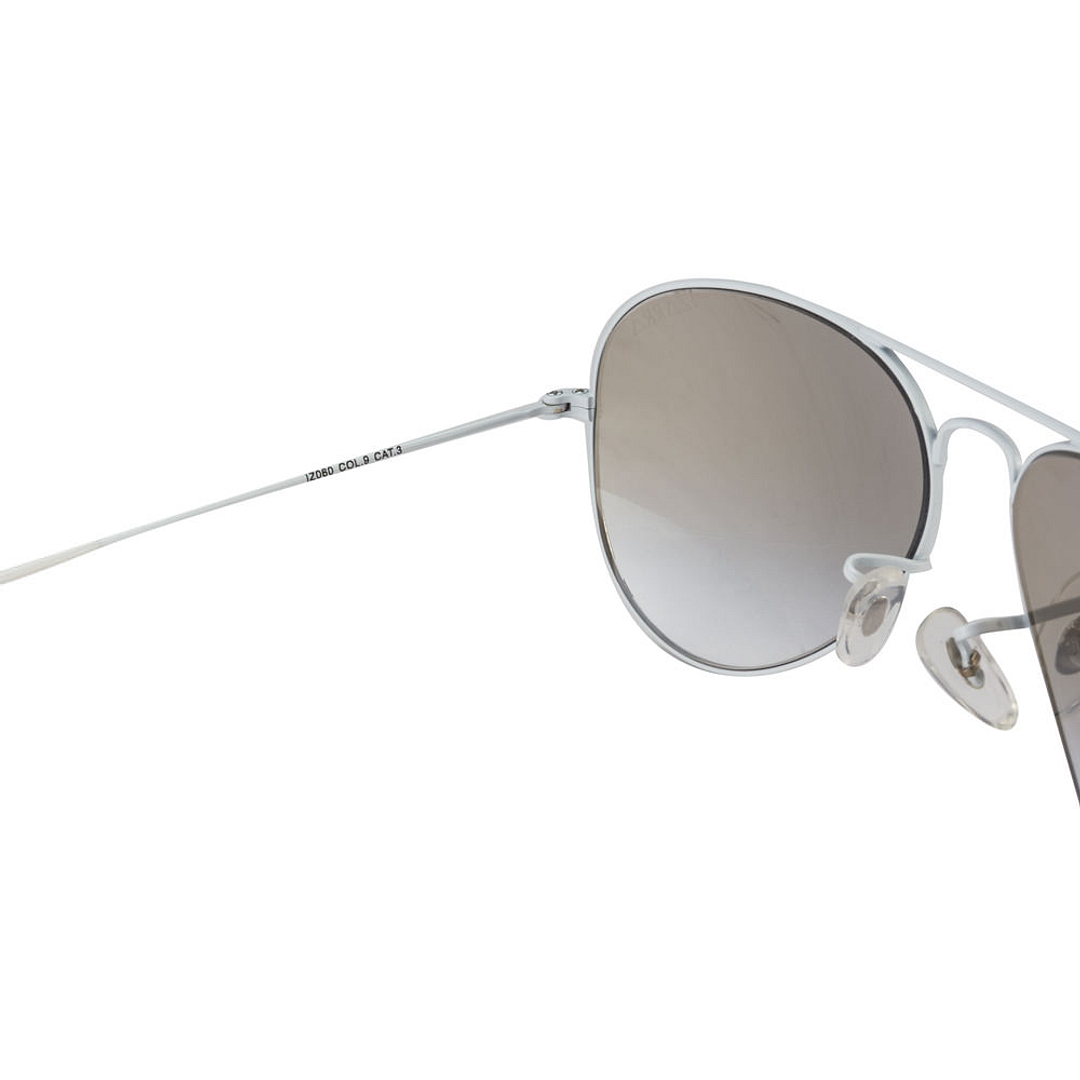 BRANDED White Full Rim Aviator left side