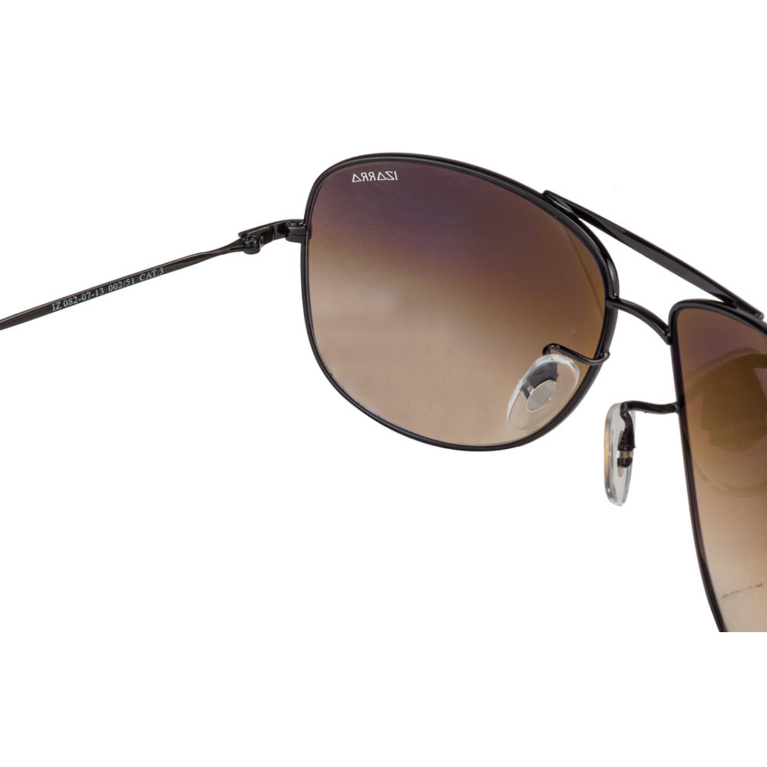 BRANDED Black Full Rim Aviator left side