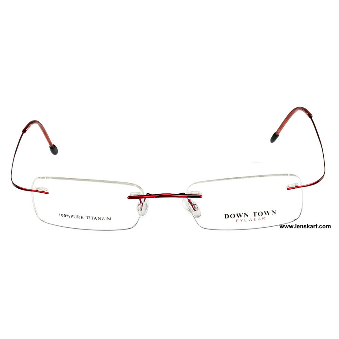 BRANDED Red Rimless Rectangle right side