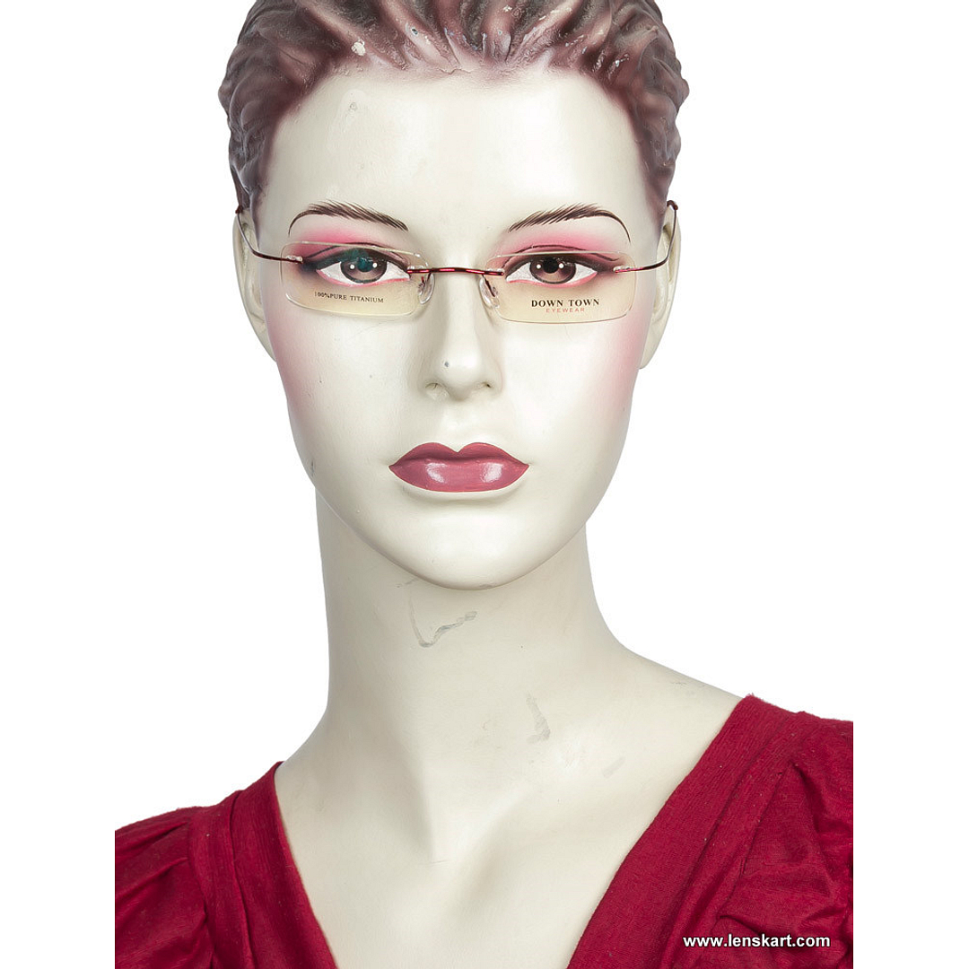 BRANDED Red Rimless Rectangle left side