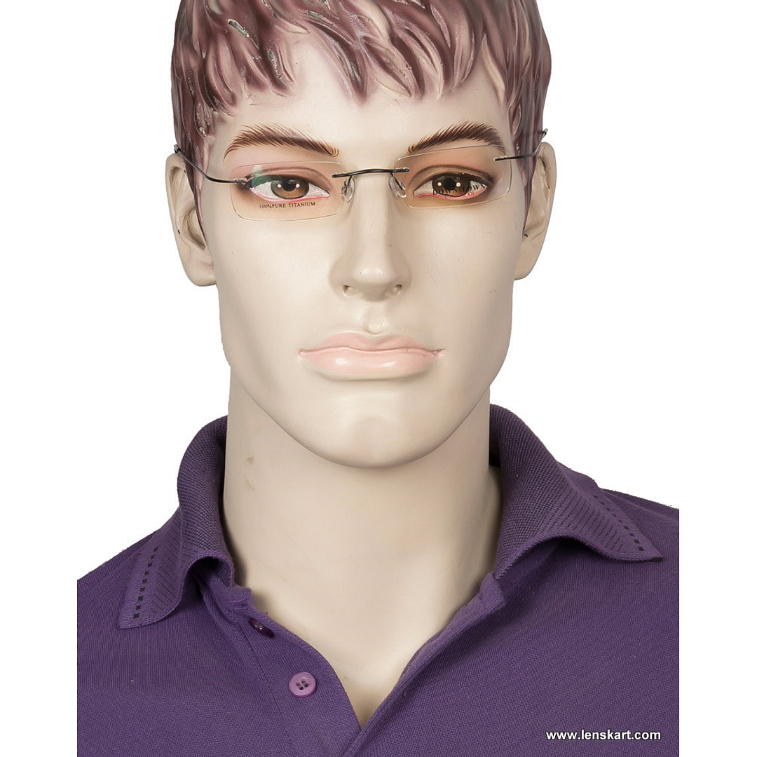 BRANDED Black Rimless Rectangle right side