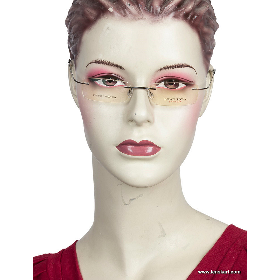 BRANDED Black Rimless Rectangle left side