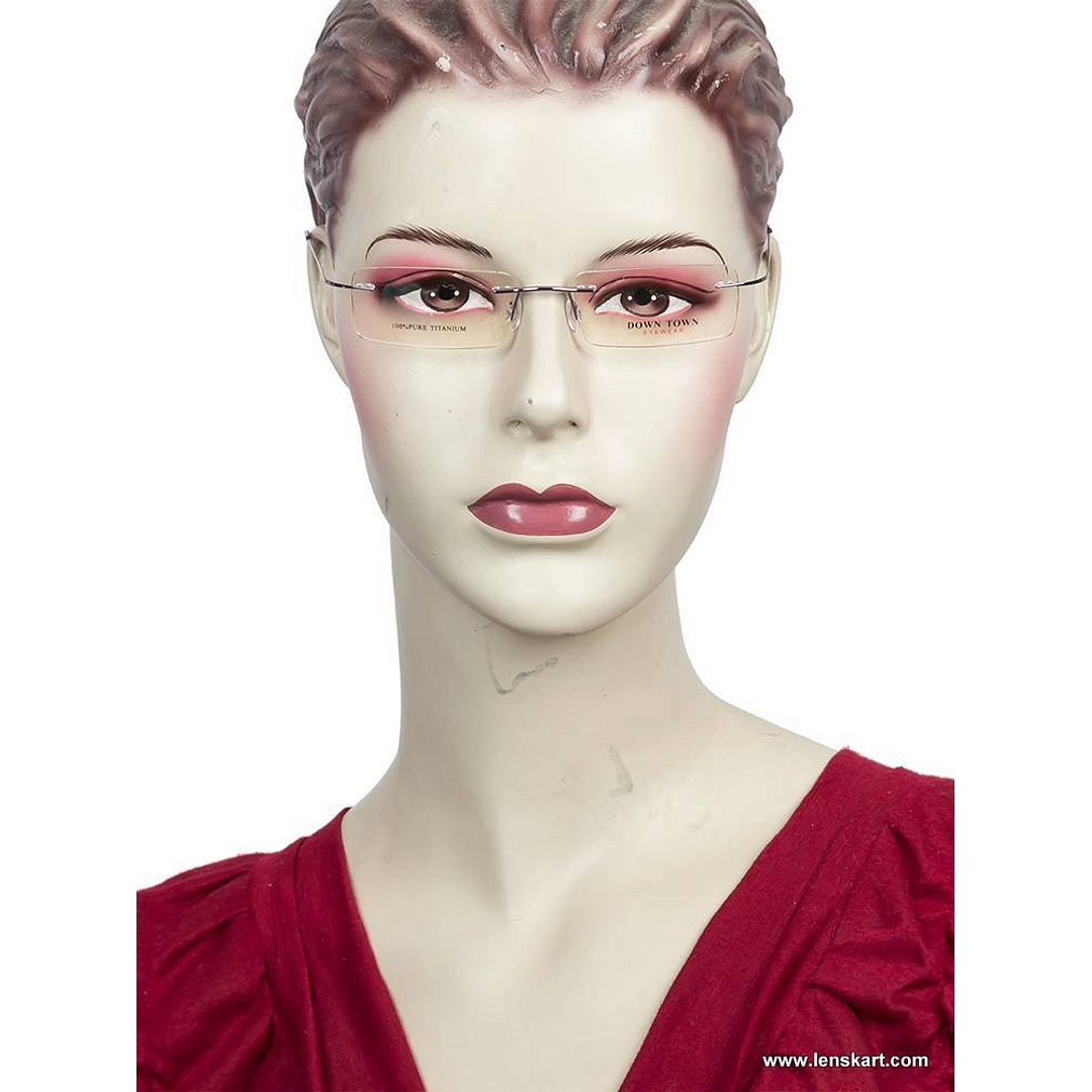 BRANDED Purple Rimless Rectangle left side