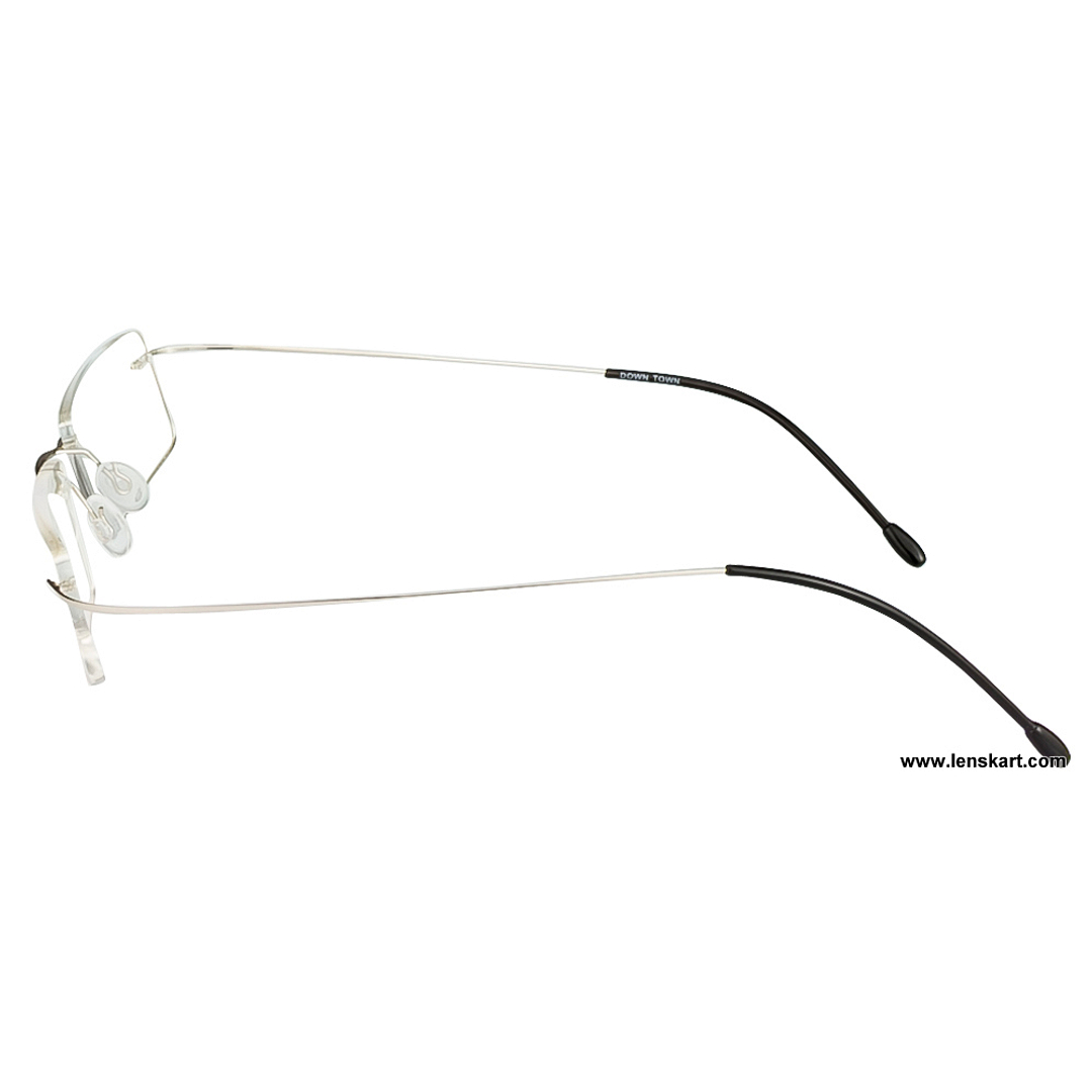 BRANDED Silver Rimless Rectangle left side