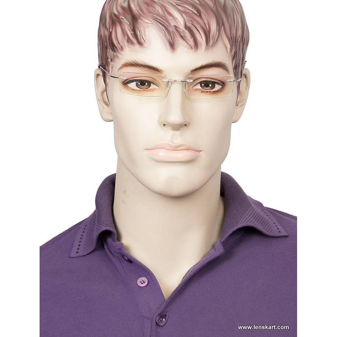 BRANDED Silver Rimless Rectangle right side