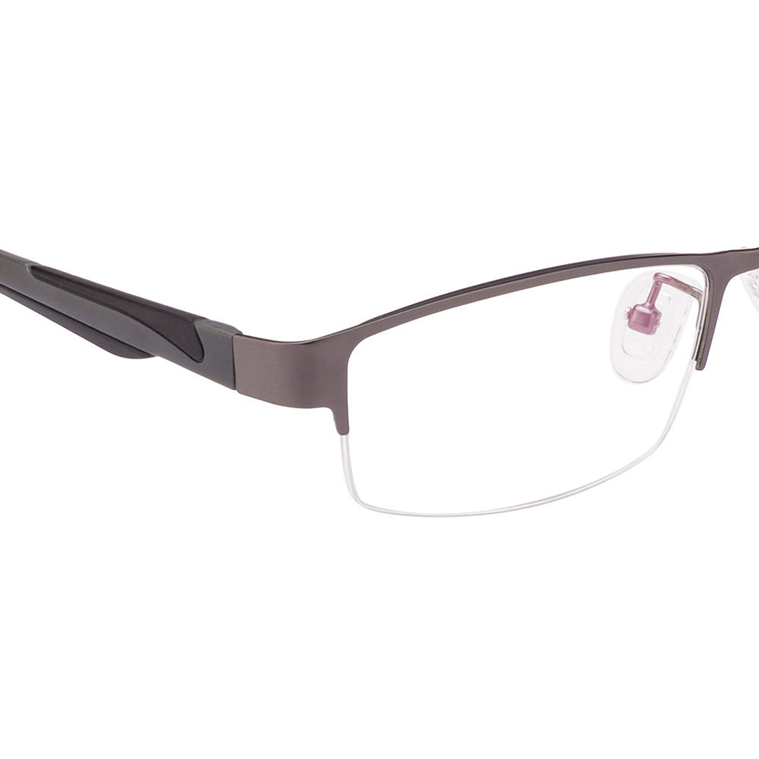 Lenskart Air Online Dark Gunmetal Half Rim Rectangle left side