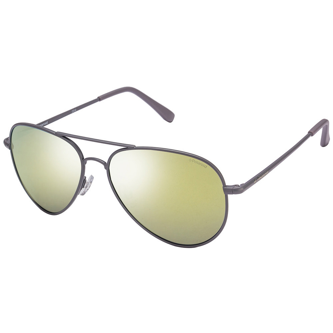 Polaroid Light Grey Full Rim Aviator left side