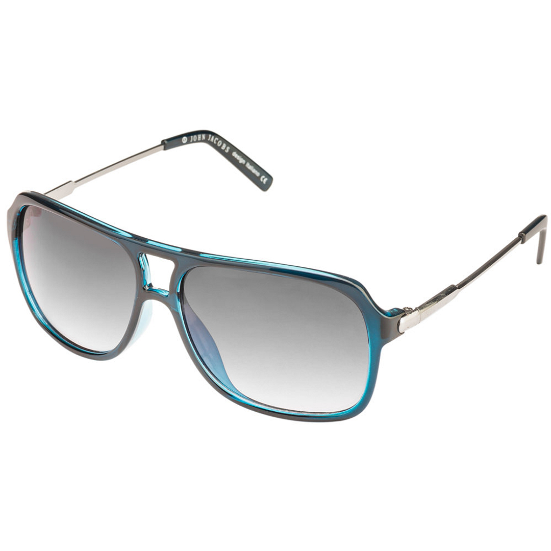 John Jacobs Computer Glasses Sky Blue Full Rim Square left side