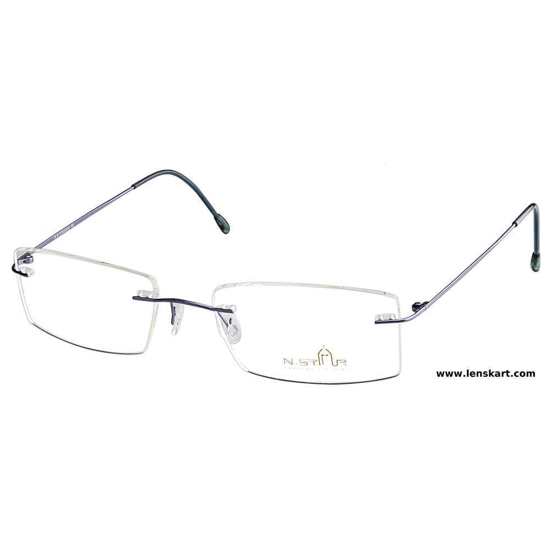 BRANDED Sky Blue Rimless Rectangle left side