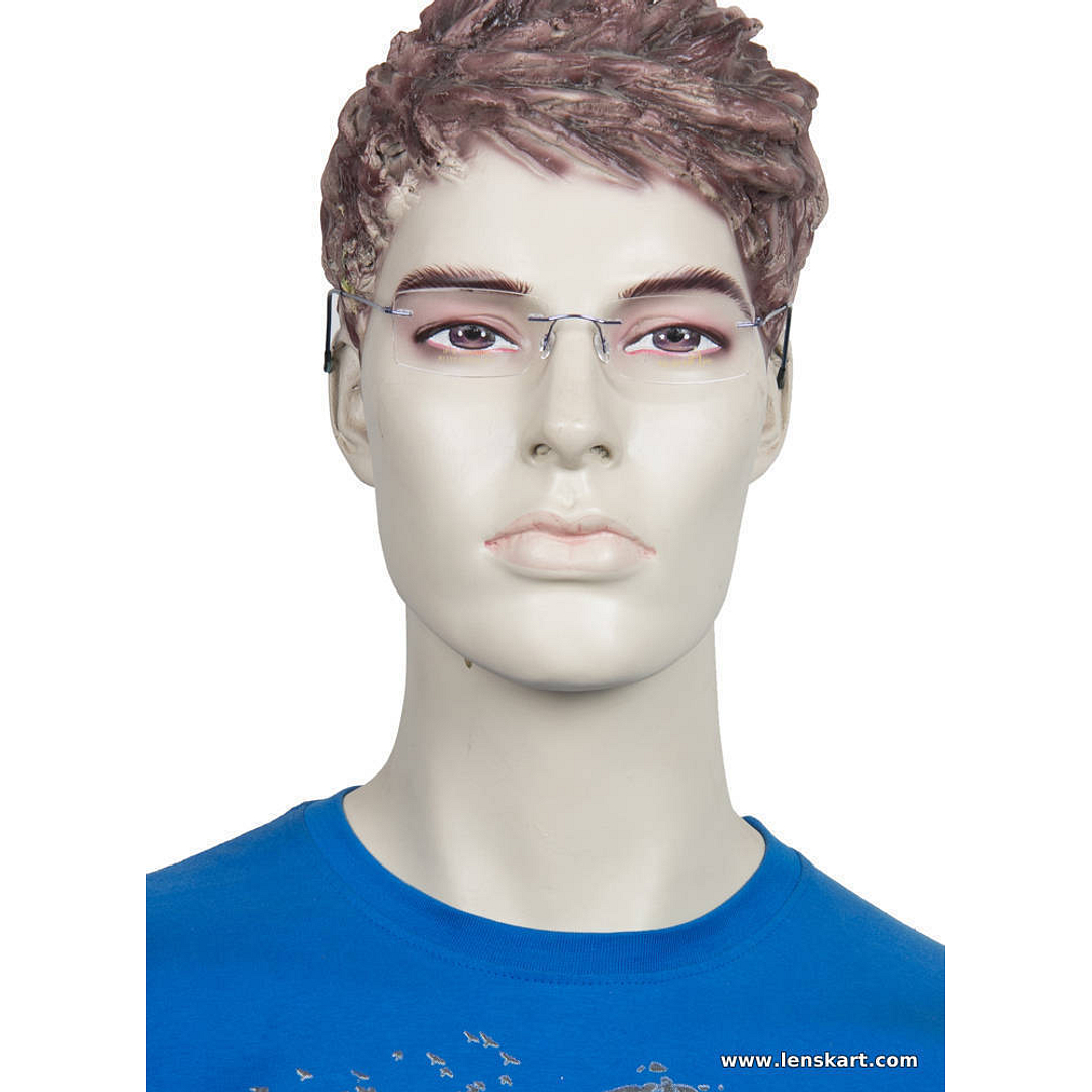 BRANDED Sky Blue Rimless Rectangle right side