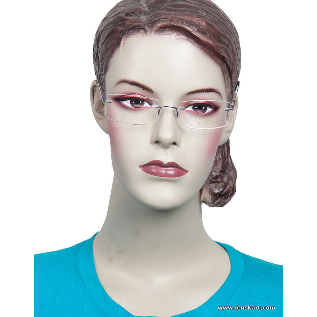 BRANDED Sky Blue Rimless Rectangle left side