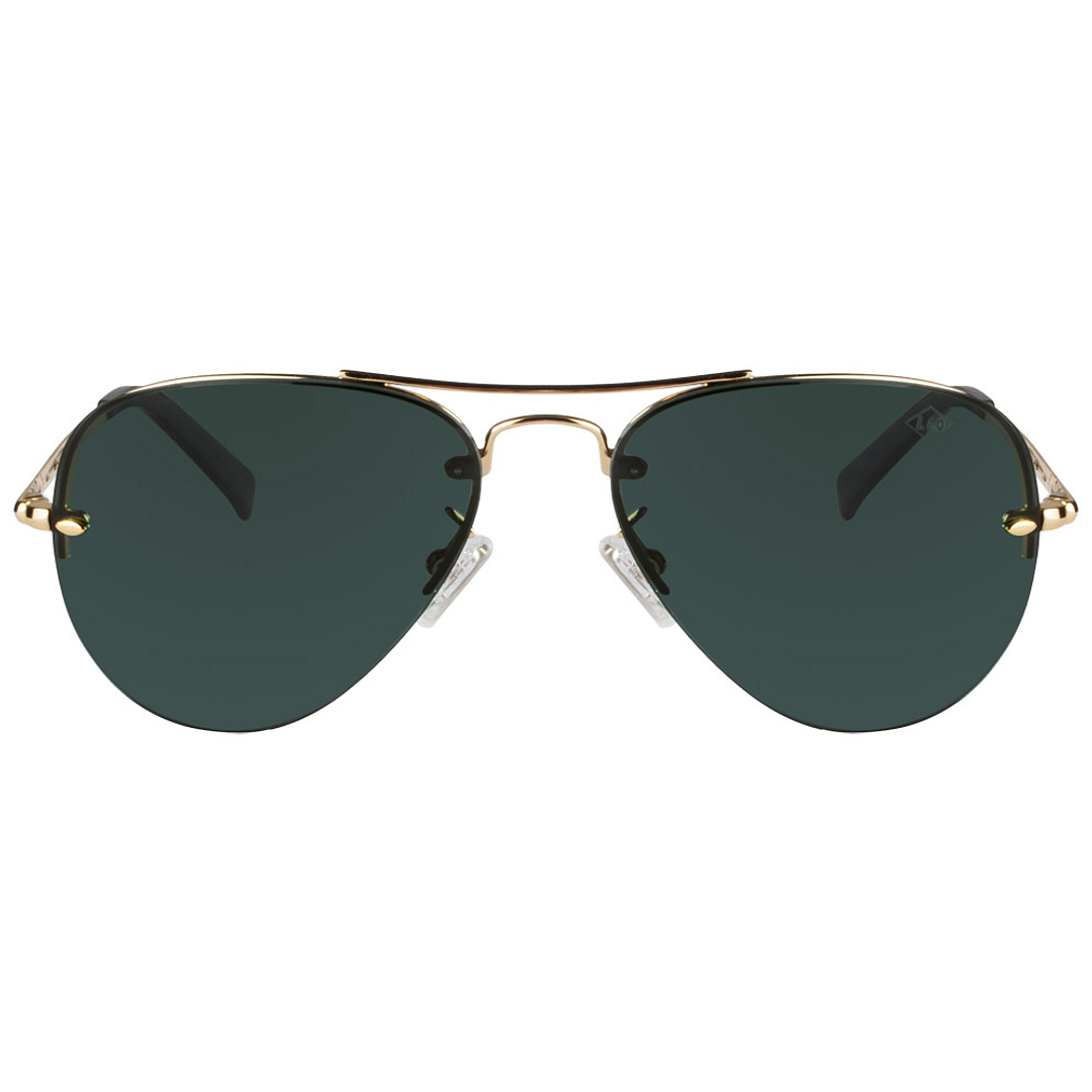 BRANDED Gold Half Rim Aviator left side