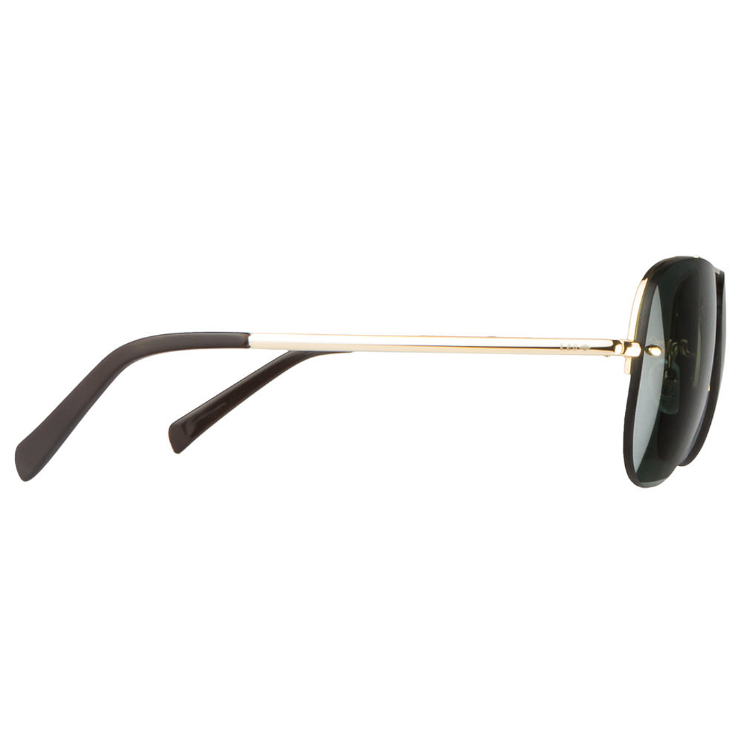 BRANDED Gold Half Rim Aviator left side