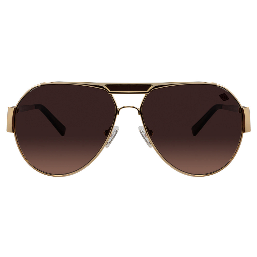 BRANDED Gold Full Rim Aviator left side