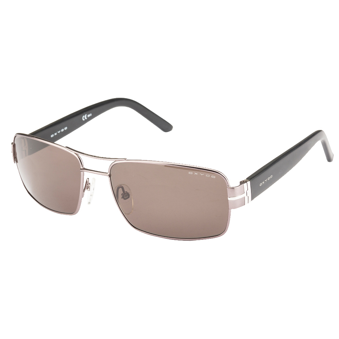 BRANDED Mid Gunmetal Full Rim Rectangle left side