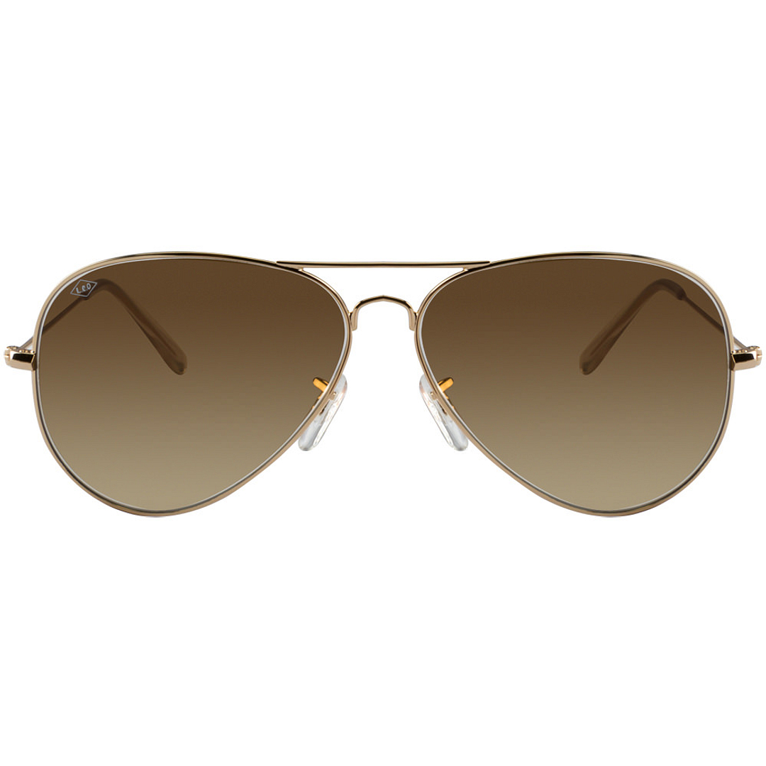 BRANDED Gold Full Rim Aviator left side
