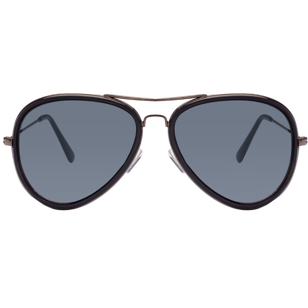 BRANDED Dark Gunmetal Full Rim Aviator left side
