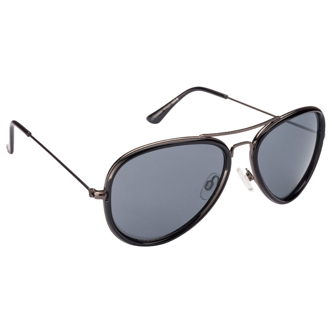 BRANDED Dark Gunmetal Full Rim Aviator left side