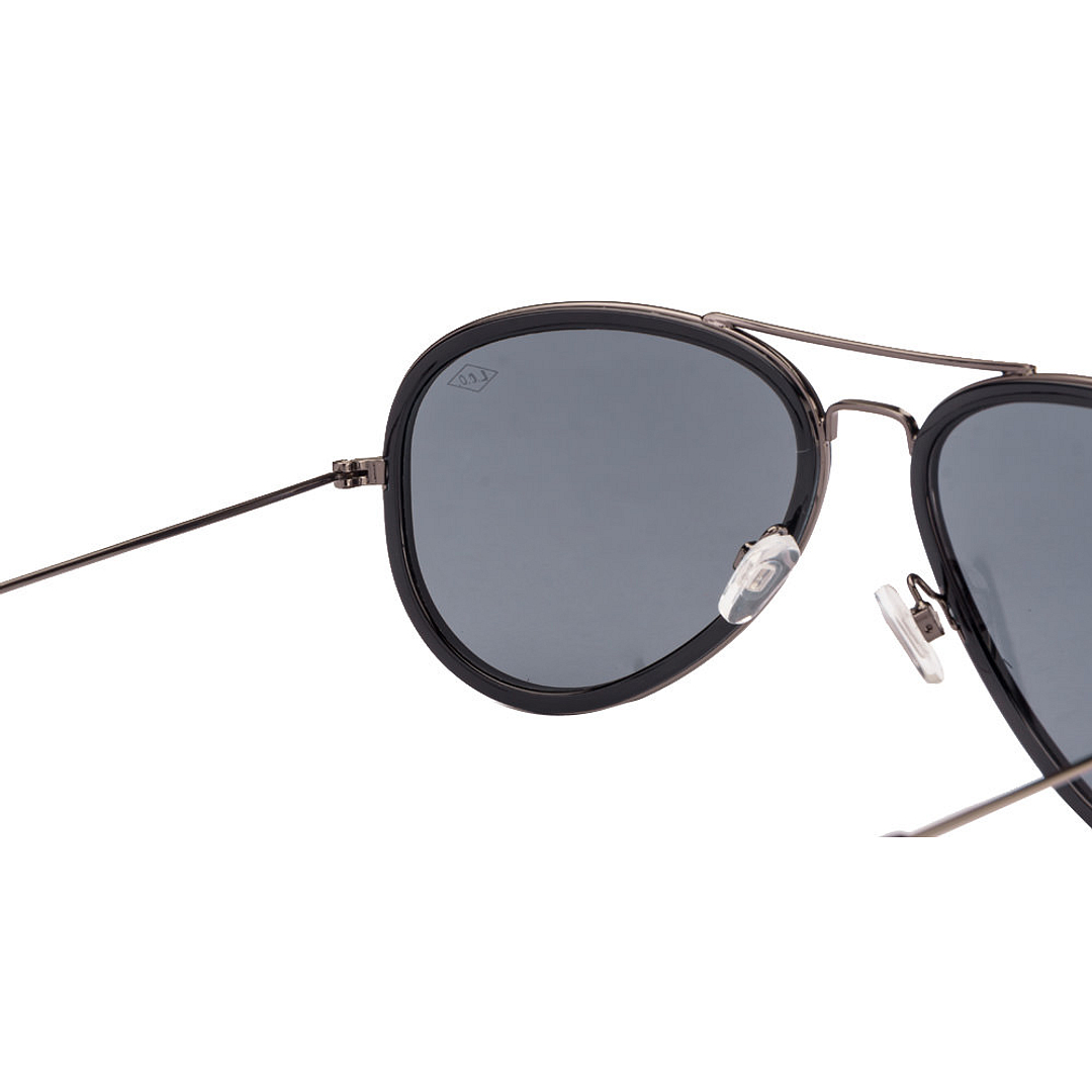 BRANDED Dark Gunmetal Full Rim Aviator right side