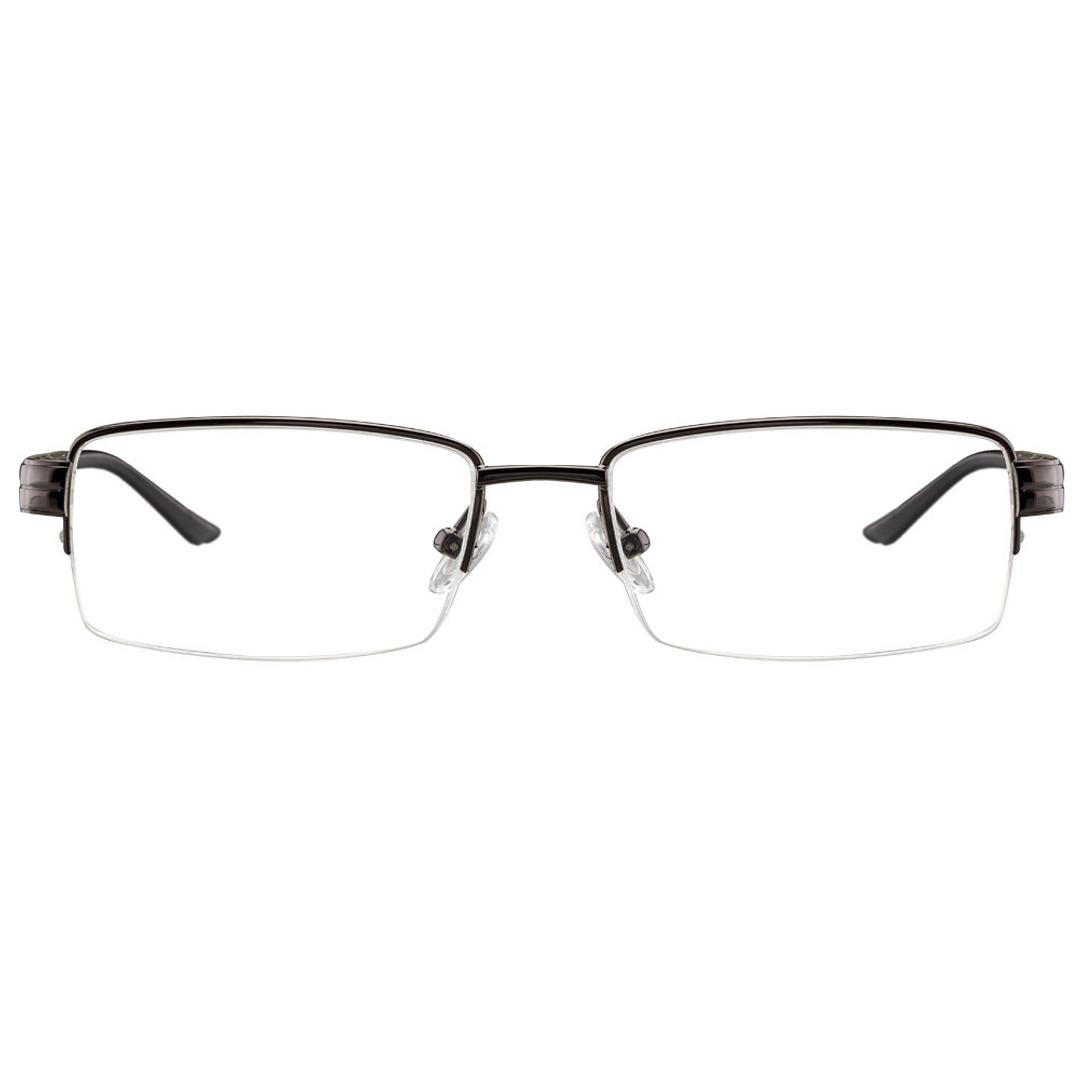 Vincent Chase Online Dark Gunmetal Half Rim Rectangle left side