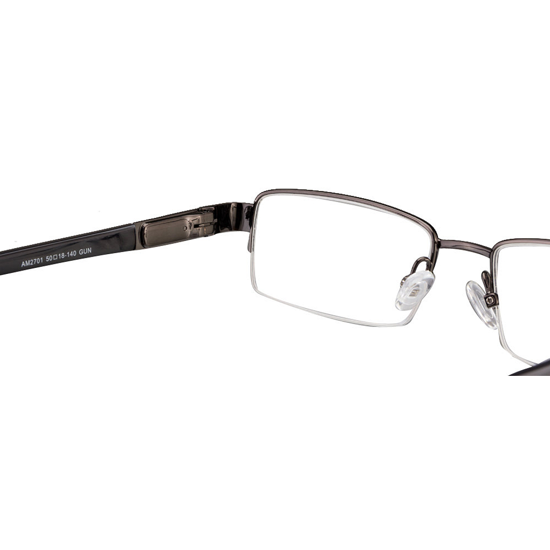 Vincent Chase Online Dark Gunmetal Half Rim Rectangle left side