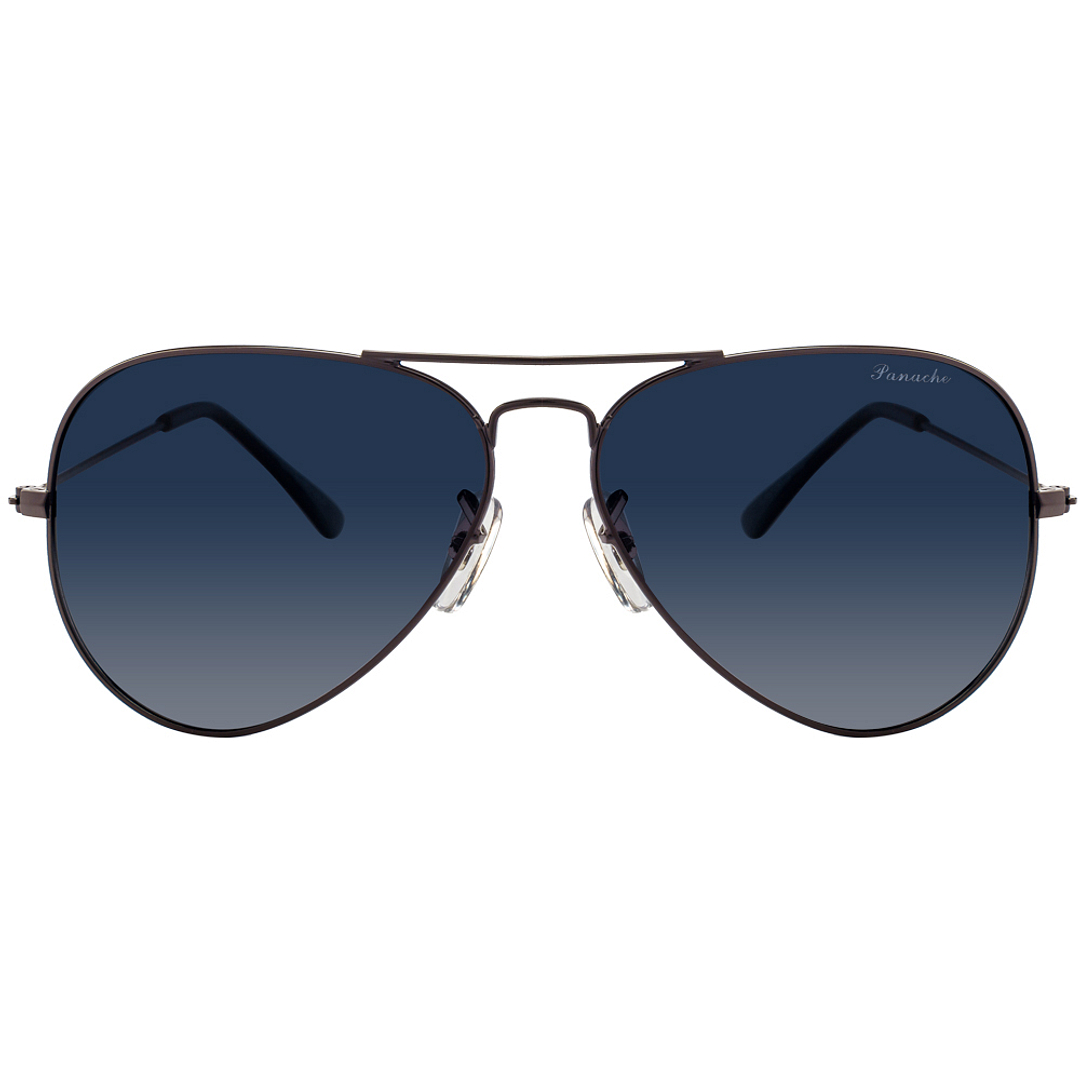 BRANDED Mid Gunmetal Full Rim Aviator left side