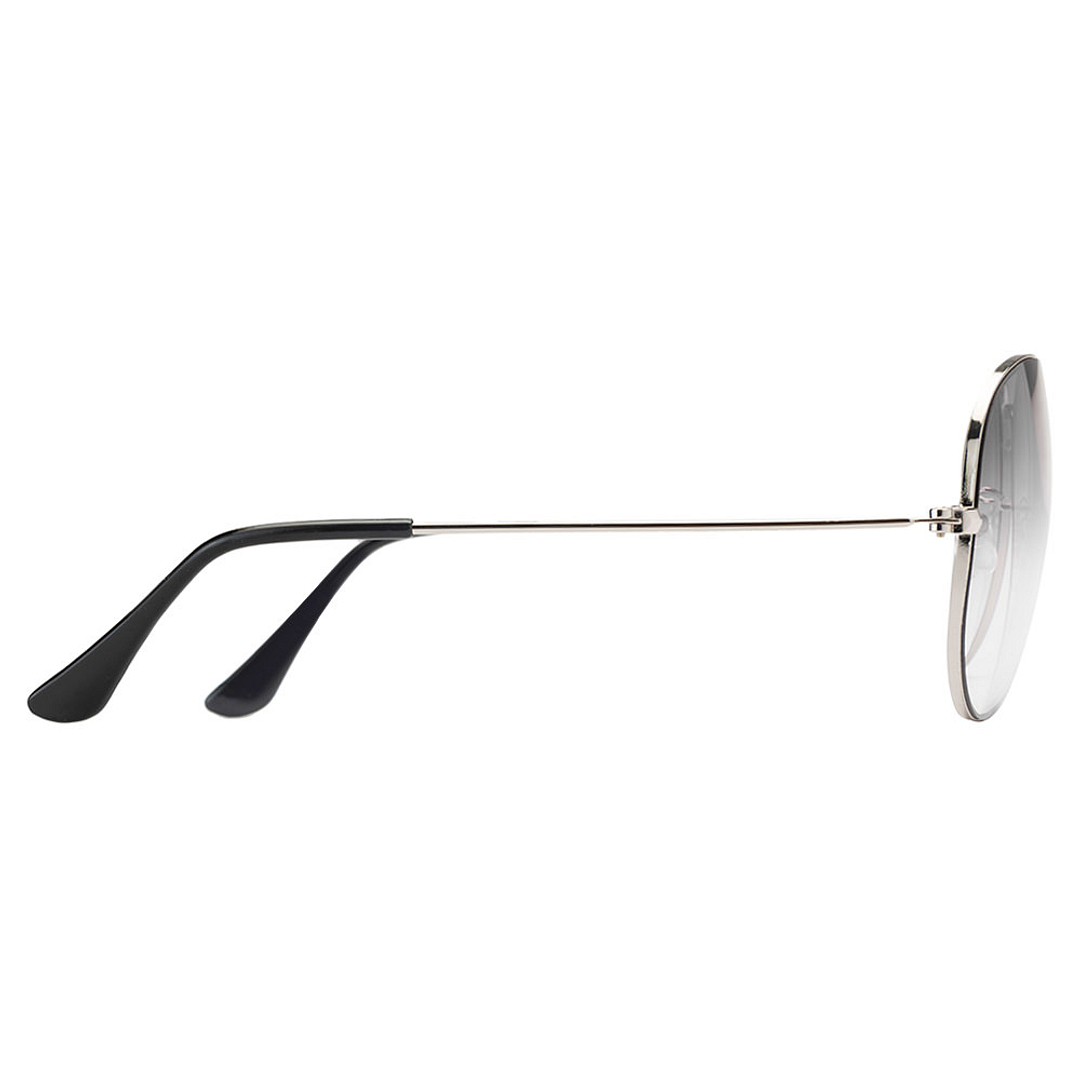 BRANDED Silver Full Rim Aviator left side