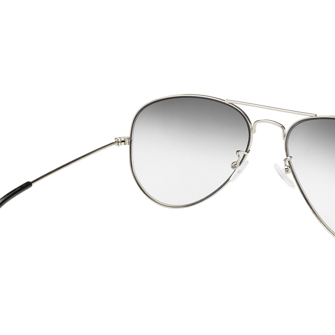 BRANDED Silver Full Rim Aviator left side