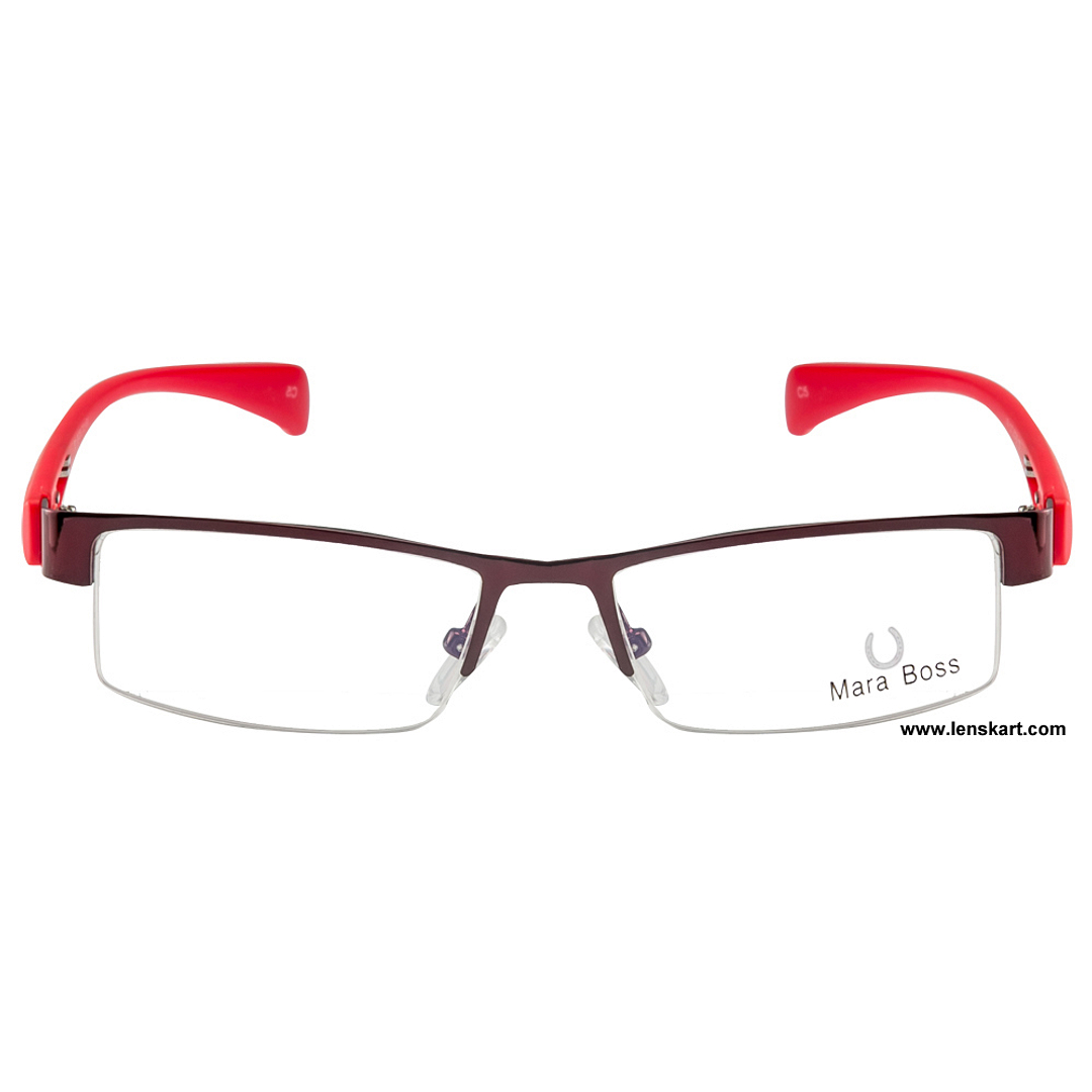 Mara Boss Red Half Rim Rectangle right side