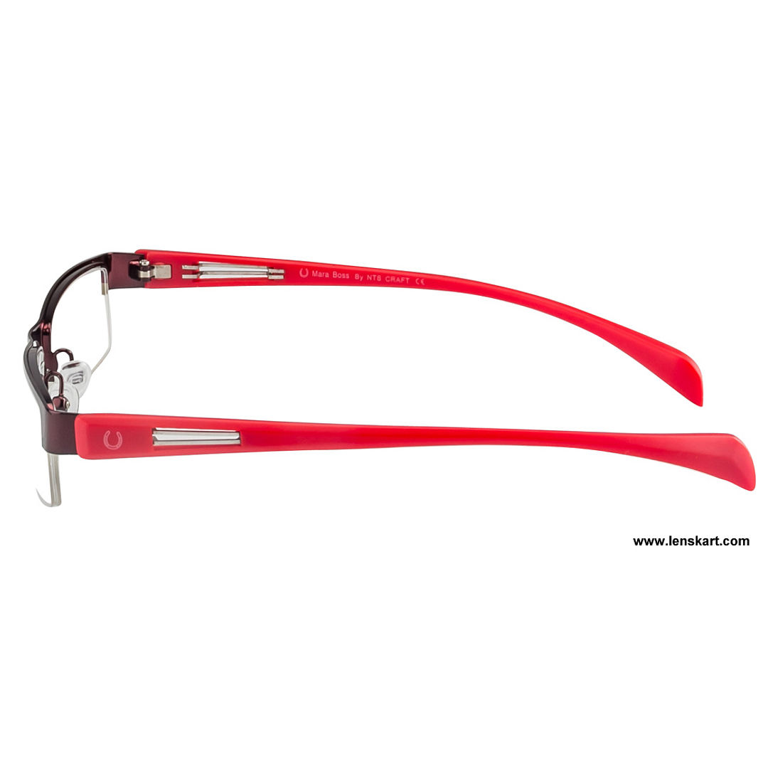 Mara Boss Red Half Rim Rectangle left side