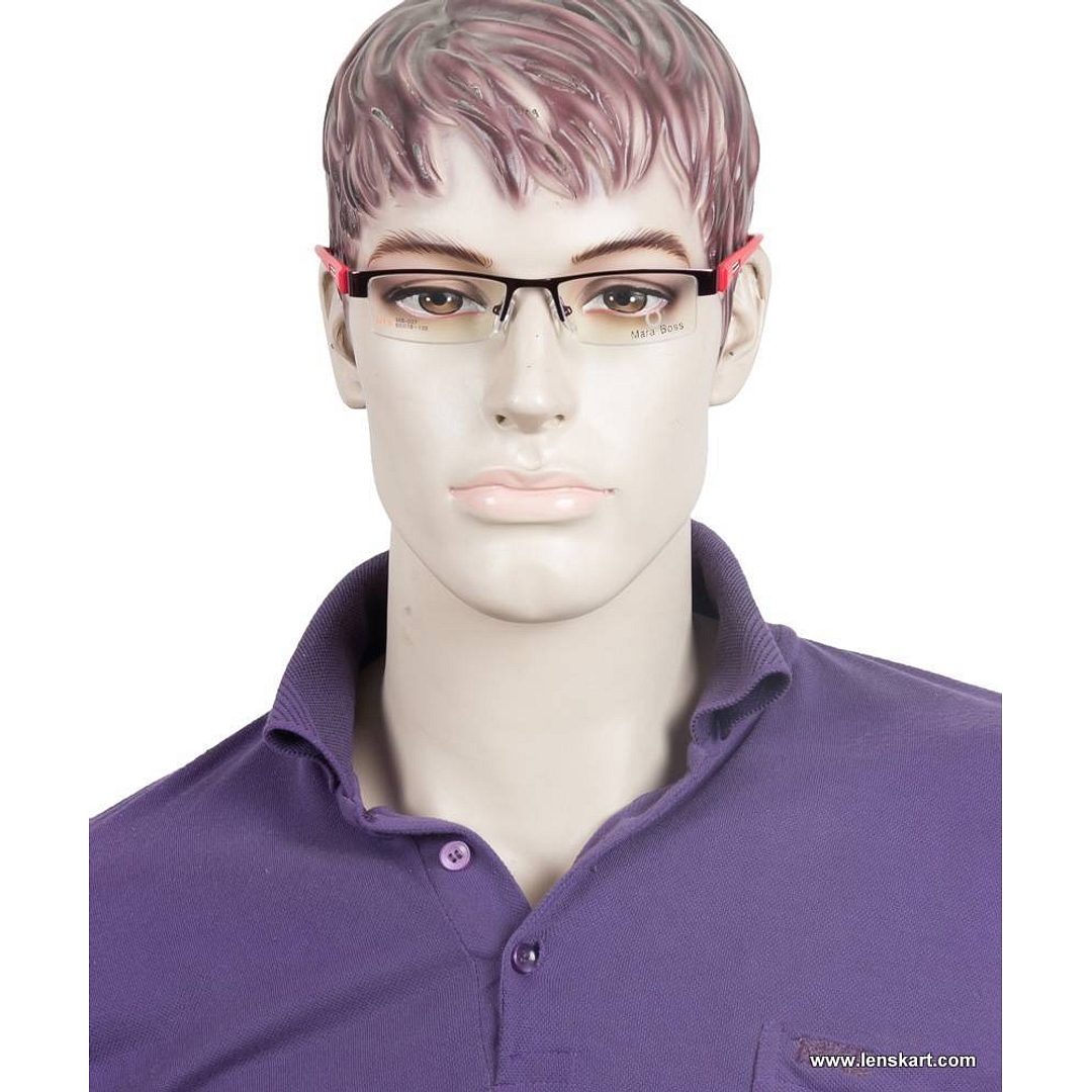 Mara Boss Red Half Rim Rectangle right side