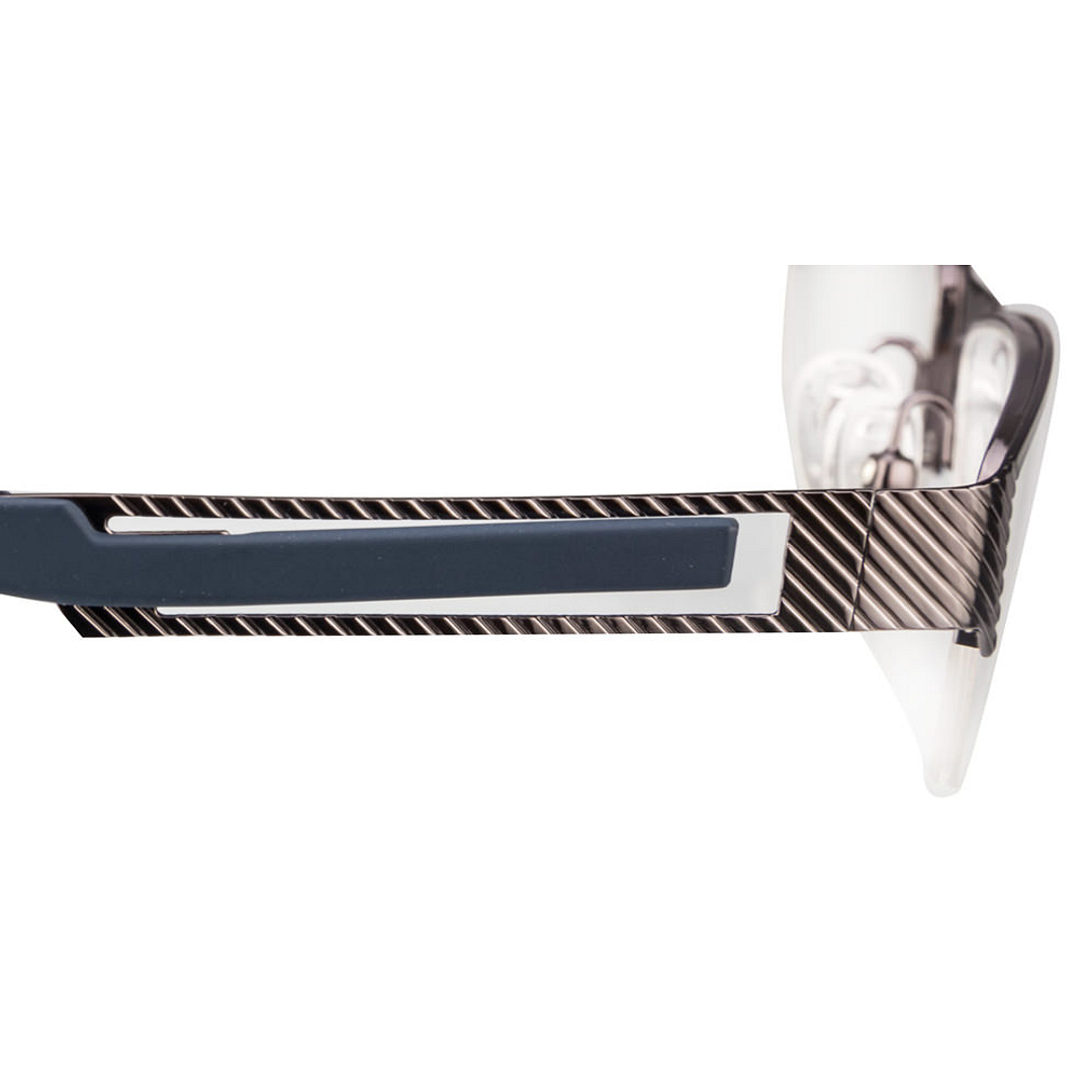 BRANDED Mid Gunmetal Half Rim Rectangle right side