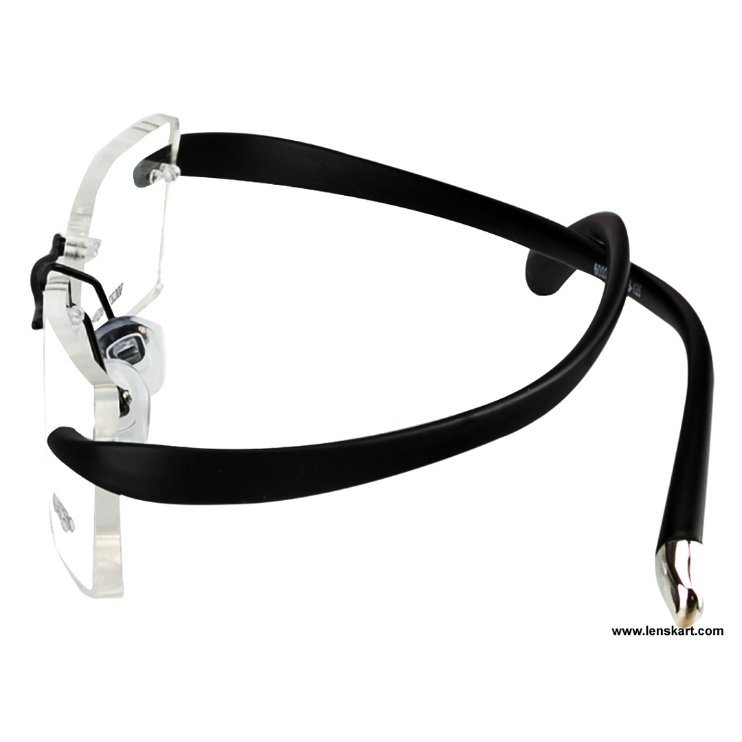 Vision Pro Black Rimless Rectangle left side