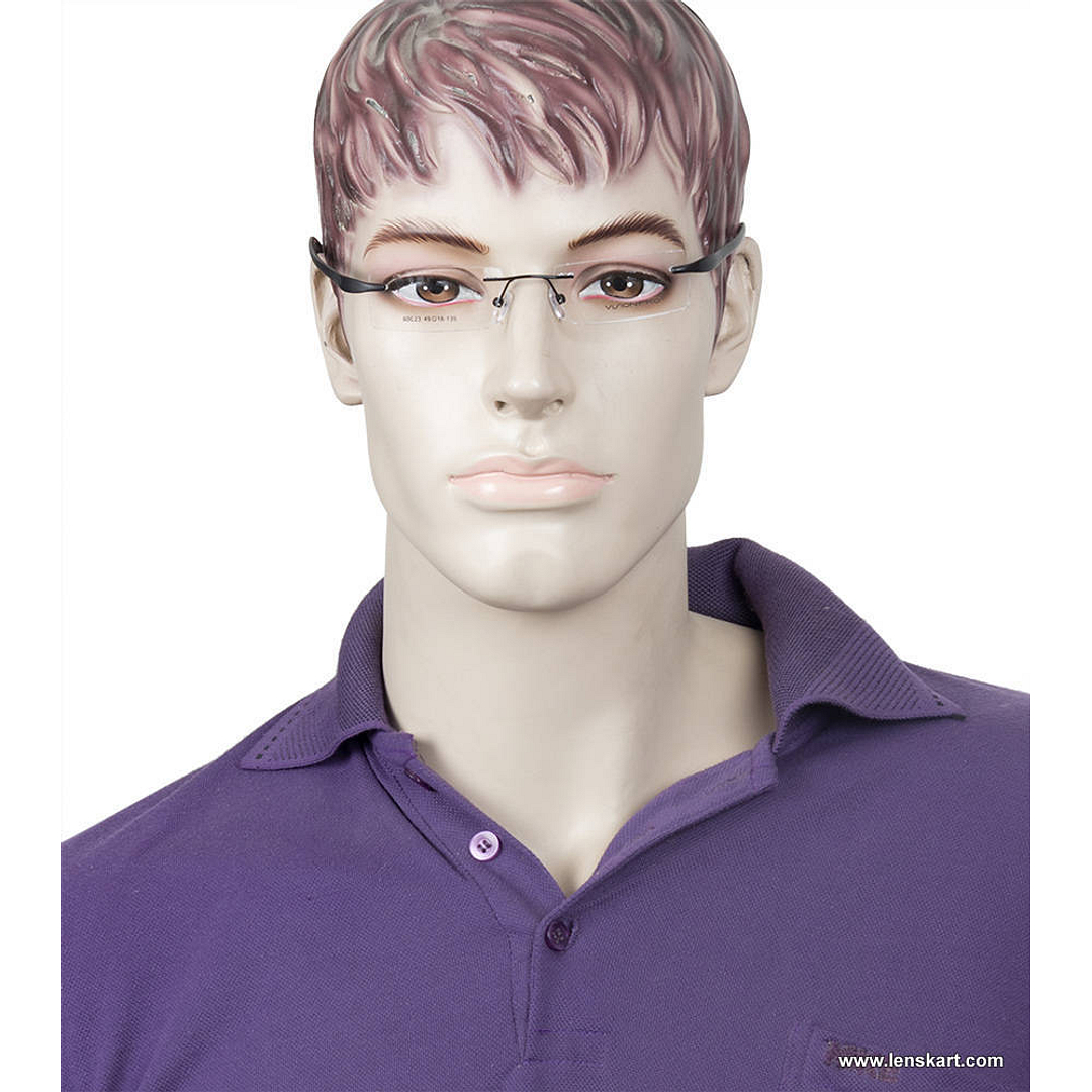 Vision Pro Black Rimless Rectangle right side