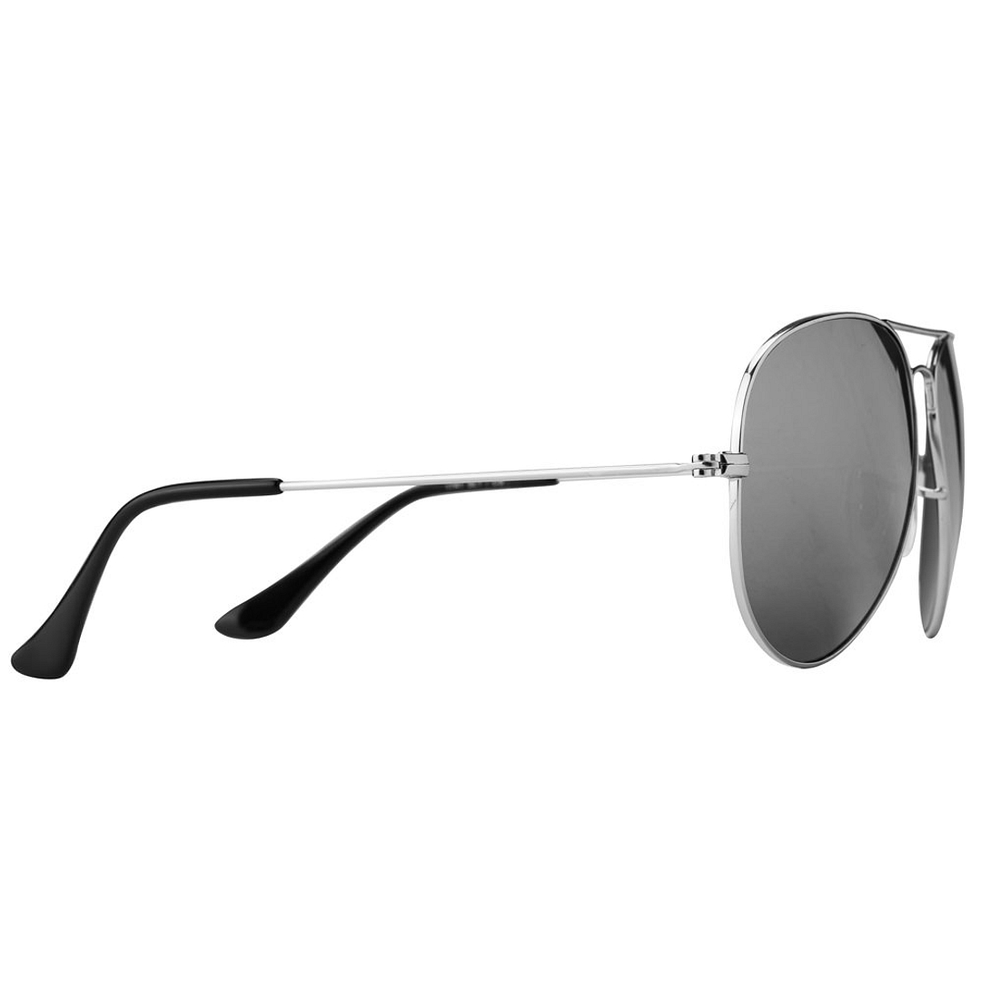 BRANDED Silver Full Rim Aviator left side