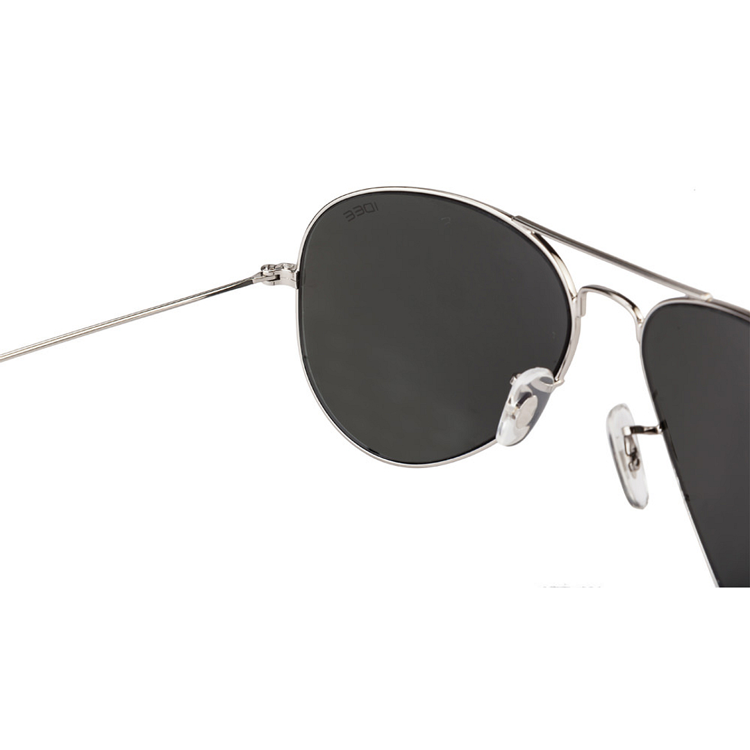 BRANDED Silver Full Rim Aviator left side