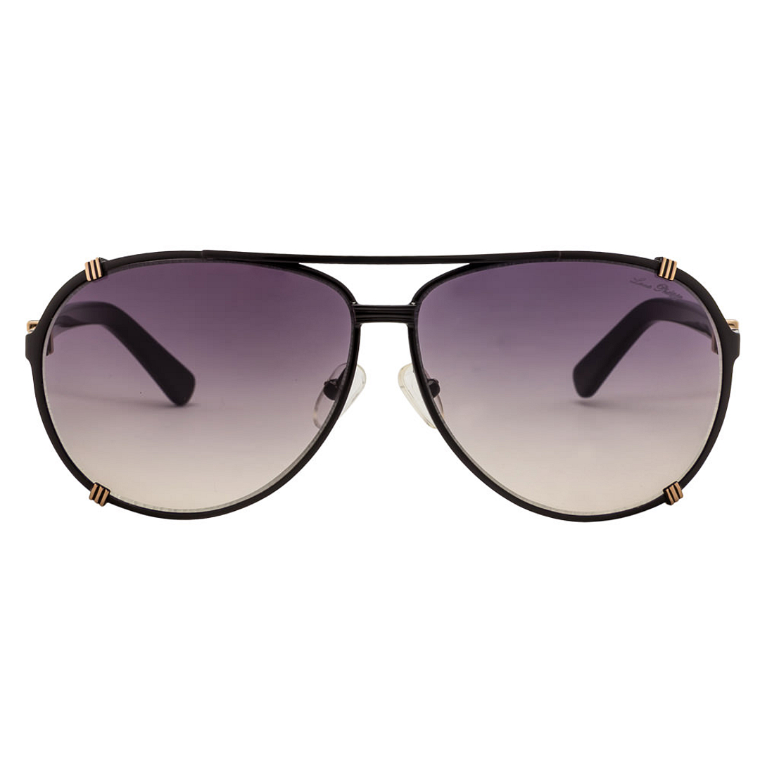 BRANDED Black Full Rim Aviator left side