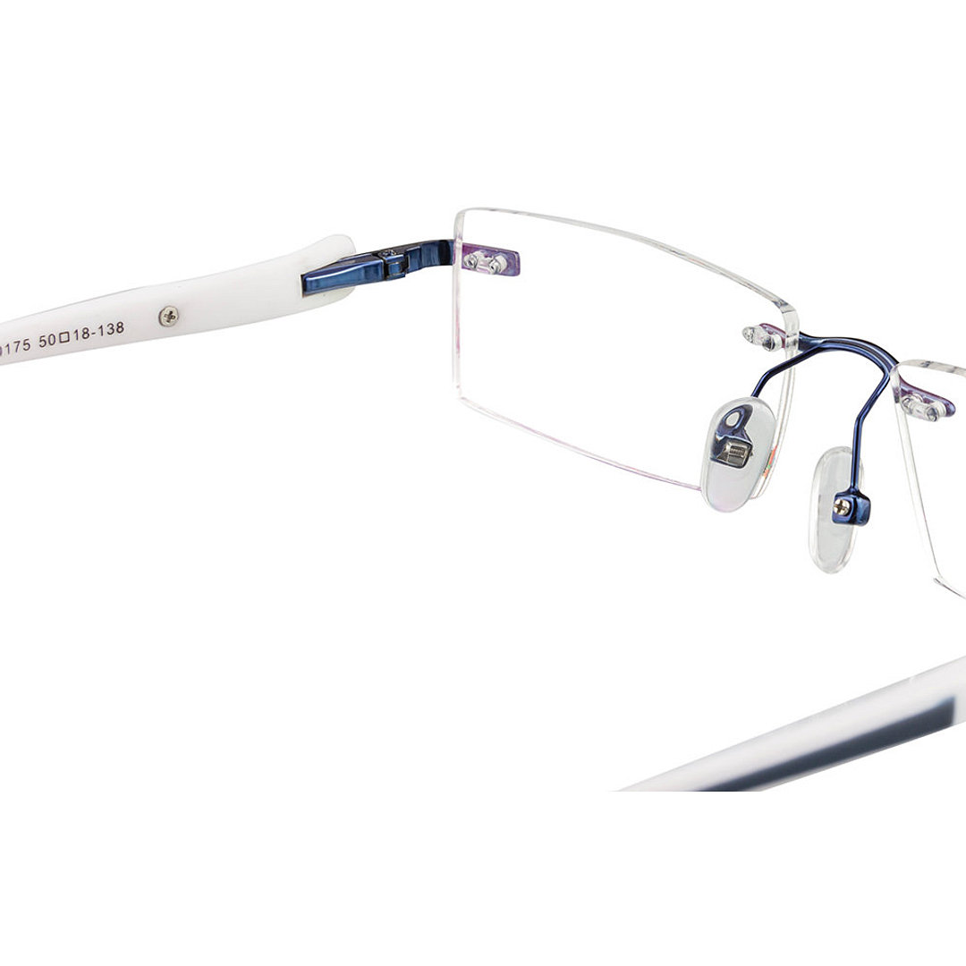 BRANDED White Rimless Rectangle left side