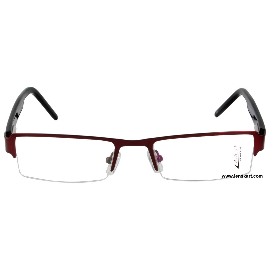 Lenskart Red Half Rim Rectangle left side