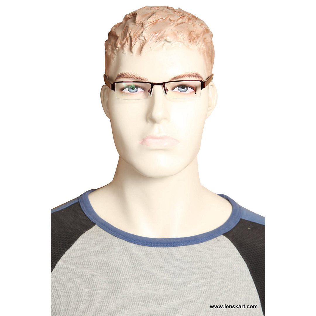 Lenskart Red Half Rim Rectangle left side