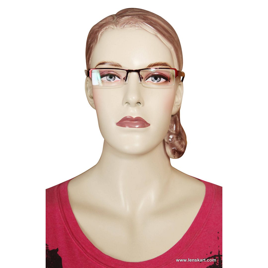 Lenskart Red Half Rim Rectangle right side
