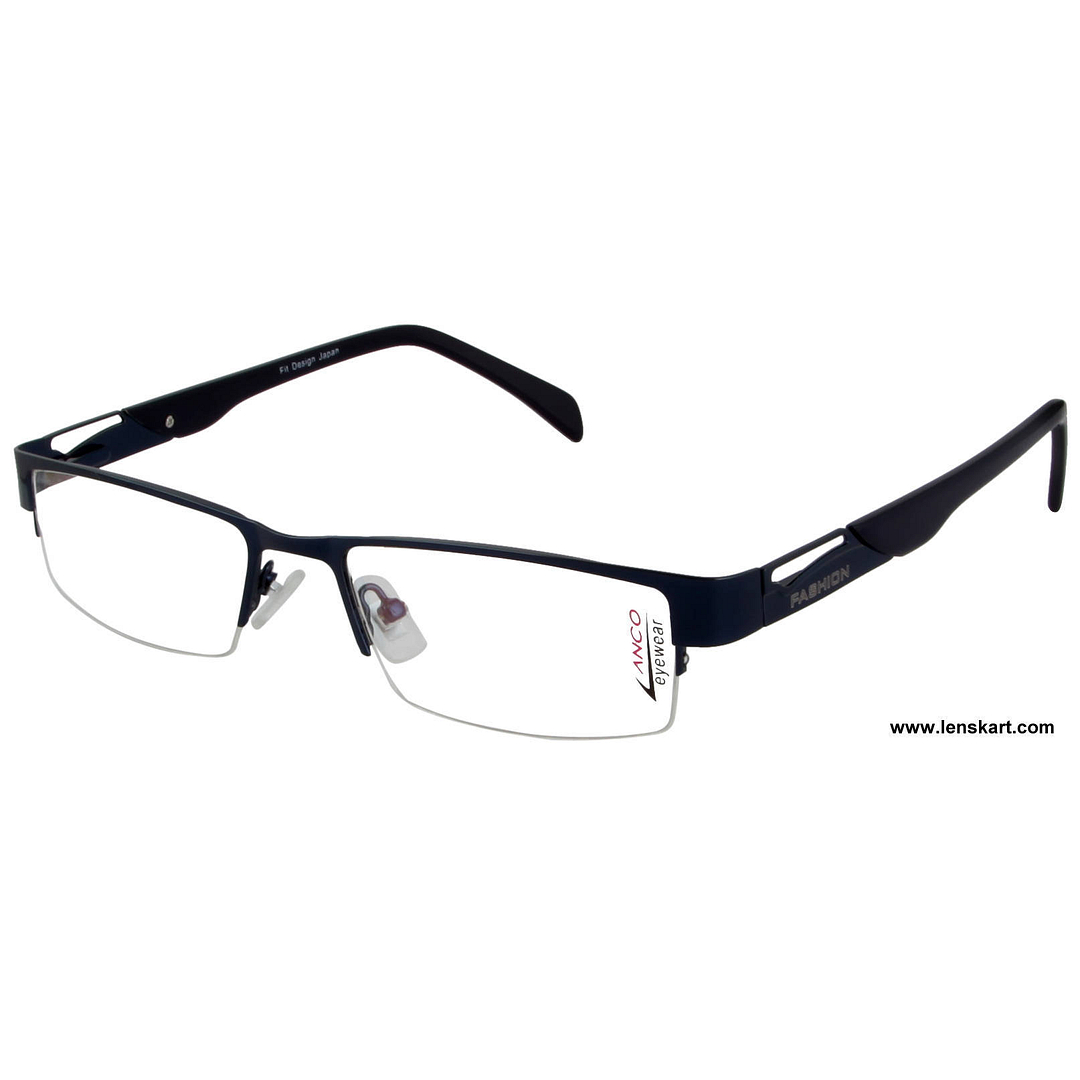 Lenskart Sky Blue Half Rim Rectangle right side