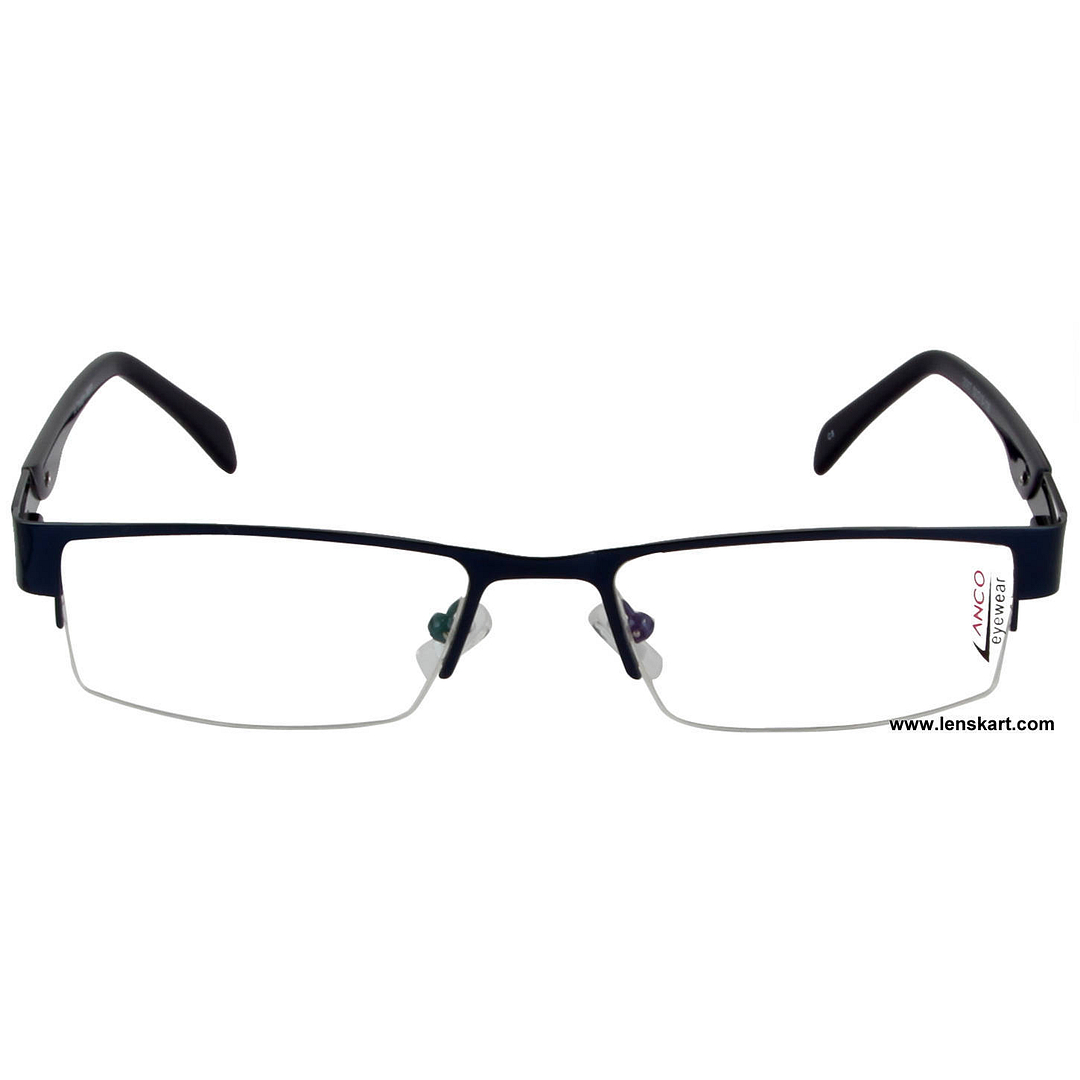 Lenskart Sky Blue Half Rim Rectangle left side