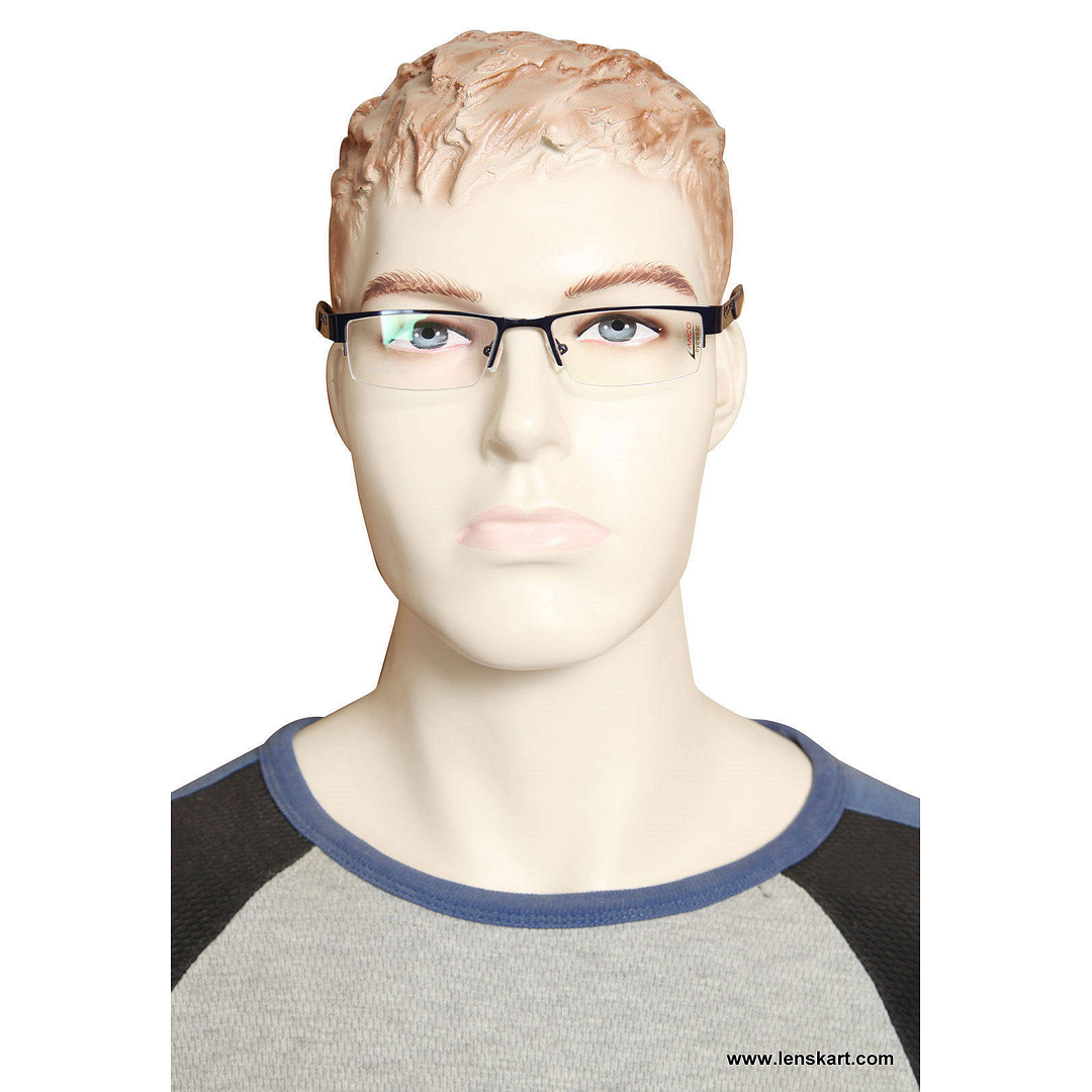 Lenskart Sky Blue Half Rim Rectangle left side